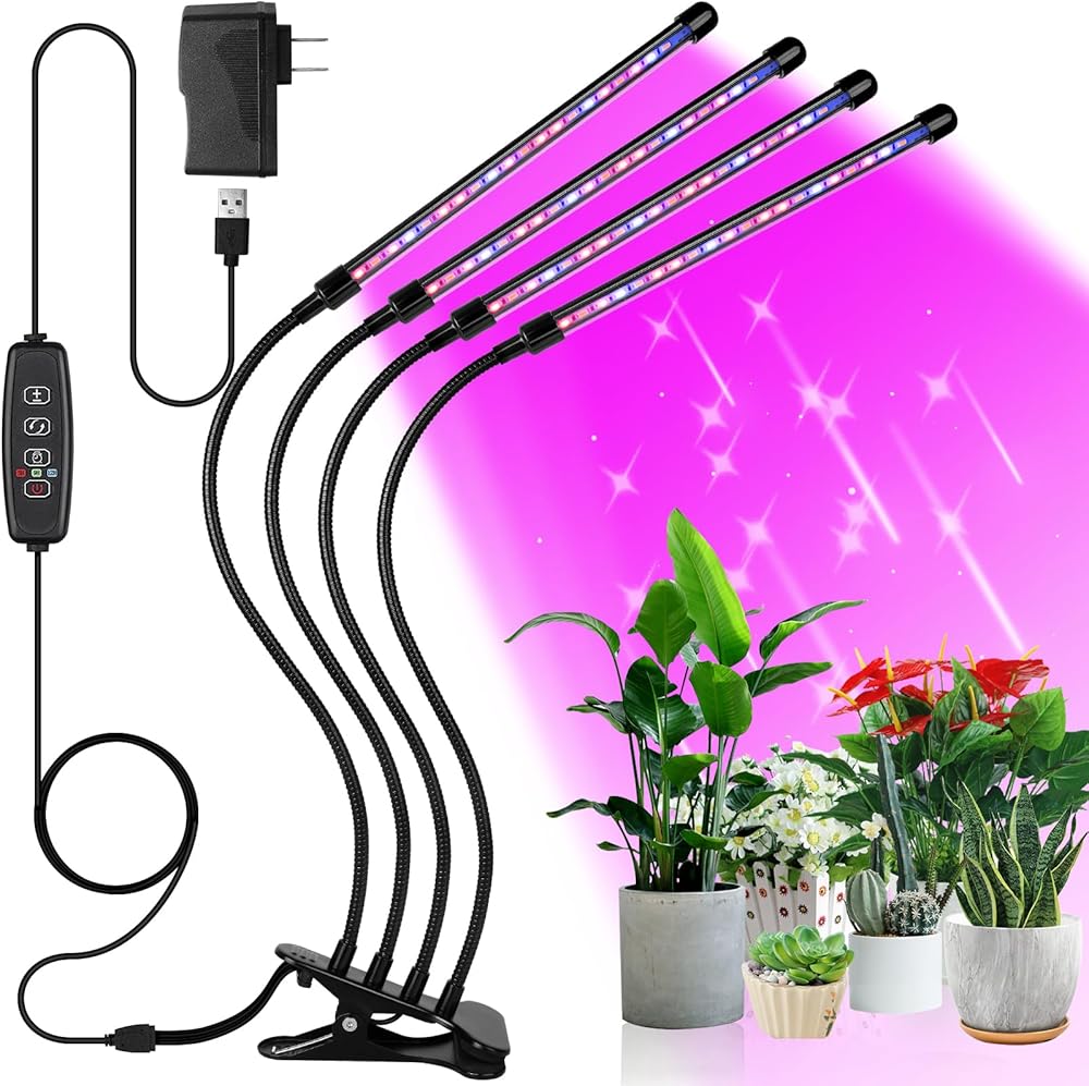 Sondiko LED Grow Light, Full Spectrum Plant Lights for Indoor Plants with Auto On Off 3/9/12H Timer, 10 Dimmable Levels, Adju