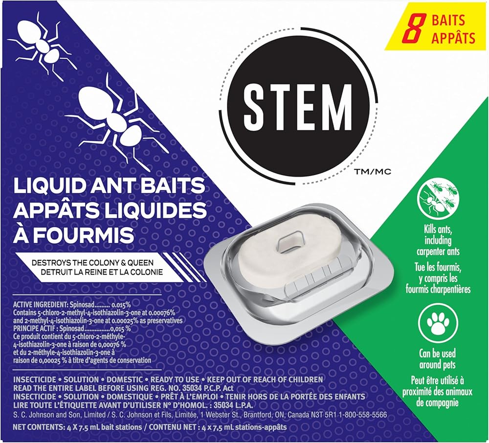 STEM Liquid Ant Baits & Traps, Destroys Colony and Queen, Kills Carpenter Ants, Spill Proof Bait Stations, Fast Acting Ant Ki